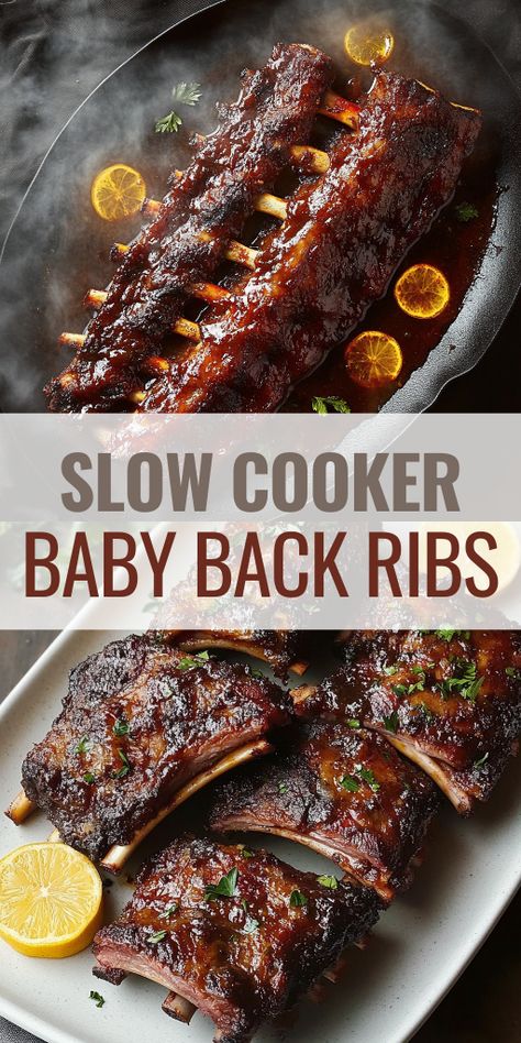 Get ready for fall-off-the-bone slow cooker ribs that are finger-licking good! 🍖🔥 These slow cooker ribs are tender, juicy, and coated with a flavorful barbecue sauce, making them the perfect dish for any BBQ or family gathering. Simply set it and forget it—your slow cooker does all the work while you relax. Perfect for busy days or weekend feasts!

#SlowCookerRibs #BBQRecipes #TenderRibs #EasyBBQ #SlowCookerRecipes #RibsRecipe Slow Cooker Baby Back Ribs, Baby Back Ribs Recipe, Back Ribs Recipe, Bbq Baby Back Ribs, Slow Cooker Ribs, Homemade Barbecue Sauce, Back Ribs, Ribs Recipe, Baby Back Ribs