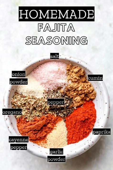 Fajita Seasoning Recipe, Fajita Seasoning Mix, Homemade Fajita Seasoning, Spice Mix Recipes, Seasoning Recipe, Fajita Seasoning, Fajita Recipe, Ground Beef Recipes For Dinner, Homemade Spices