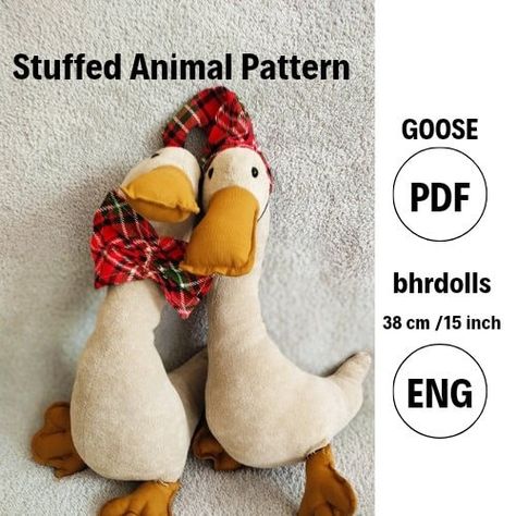 Stuffed Animal Pattern & Plushies Sewing -Nursery decor ideas Goose Plush, Sewing Animals, Handmade Dolls Patterns, Stuffed Animal Pattern, Doll Plushies, Rag Doll Pattern, Rag Dolls, Plush Pattern, Handmade Dolls