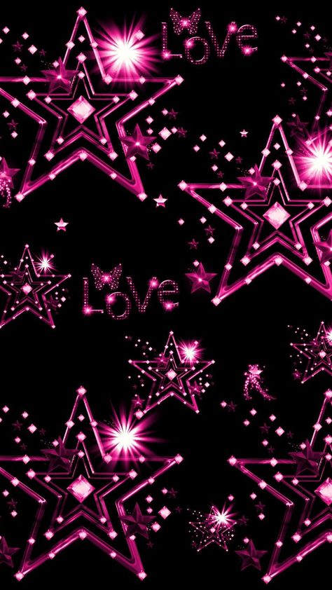 Neon, Wallpapers, Iphone, Stars, Christmas, Pink, Black