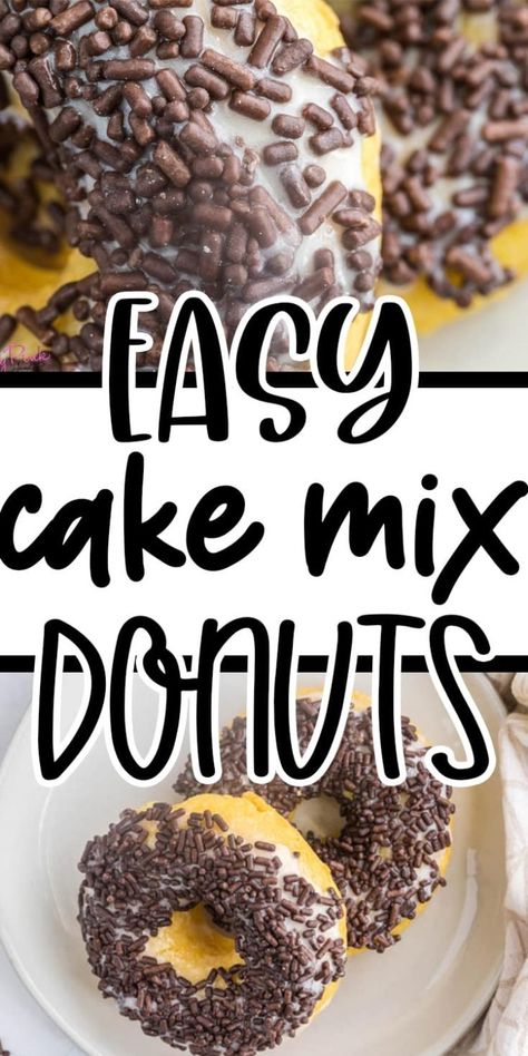 Cake Mix Donuts Recipe, Baked Donuts Easy, Low Fat Cake, Cake Mix Donuts, Boxed Cake Mixes Recipes, Making Donuts, Easy Donuts, Homemade Donuts Recipe, Baked Donut Recipes