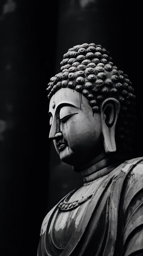 Photography of Buddhist statue black art representation. | premium image by rawpixel.com Black Buddha Wallpaper, Black And White Buddha, Dark Buddha, Wallpaper Buddha, Iphone Wallpaper Dark, Buddha Wallpaper, White Buddha, Black Buddha, Buddhist Statue