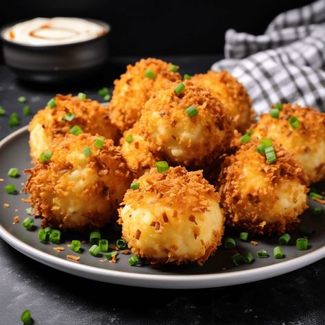 Mashed Potatoes Croquettes, Air Fried Potato Balls, Fried Mashed Potato Balls Air Fryer, Potato Fritters Air Fryer, Potato Croquettes Air Fryer, Mashed Potatoes Balls, Deep Fried Mashed Potato Balls, Mashed Potato Balls Baked, Cheesy Potato Balls