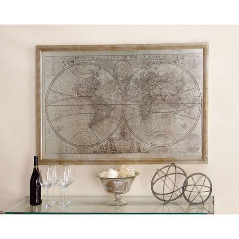 DecMode Map of The World Wall Art World Map Framed Wall Art, Framed World Map, Wood World Map, Detailed World Map, Framed Map, Art Traditional, Map Of The World, World Map Wall Art, World Map Wall