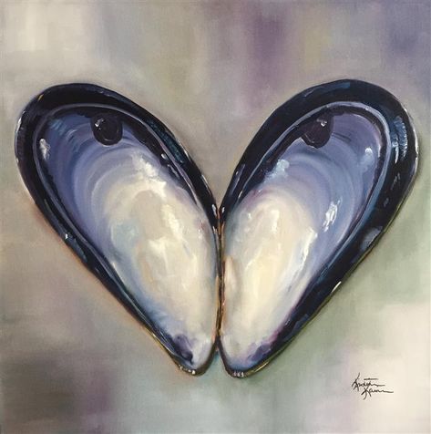 Blue Mussel, Mussel Shell, Buy Art Online, Art Auction, Beach Art, Best Canvas, Framed Canvas Prints, American Art, Fine Art Painting