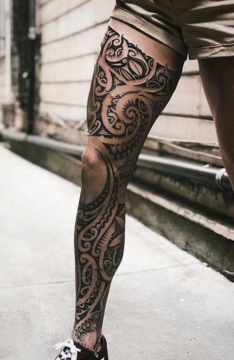 Tribal Leg Tattoo Tattoo Maori Perna, Tattoo Pierna Hombre, Polynesian Leg Tattoo, Stammestattoo Designs, Best Leg Tattoos, Full Leg Tattoos, Maori Tattoo Designs, Leg Tattoo Men, Leg Tattoos Women