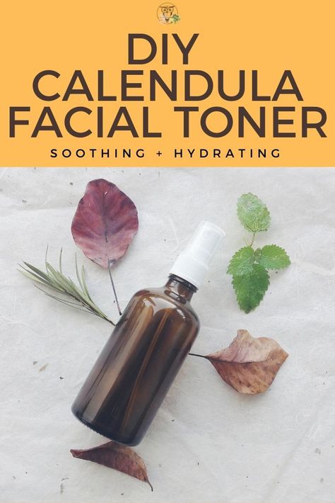 Do you need a soothing and effective hydrating facial toner with clean ingredients? Make this gentle calendula DIY facial toner. It's an easy recipe, great for beginners too, and completely vegan! Hydrate your skin easily with this affordable recipe! #calendula #diybeauty #diyskincare #beautycrafts #veganbeauty #homemadebeauty  #homemadeskincare #naturalskincare #naturalbeauty #veganskincare #nontoxicbeauty #nontoxicskincare Face Toner Diy, Apothecary Supplies, Facial Toner Recipe, Diy Skin Toner, 2023 Products, Diy Toner, Homemade Skincare, Tallow Soap, Diy Serum