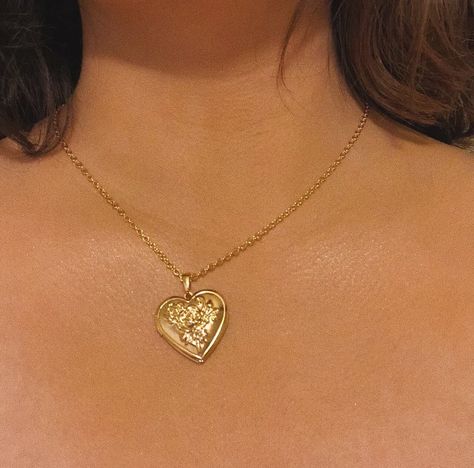 Necklaces Luxury, Aesthetic Heart, Heart Locket Necklace, Gold Diamond Earrings, Heart Locket, Dream Jewelry, Locket Necklace, Pretty Jewellery, Jewelry Inspo