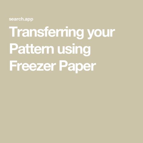 Transferring your Pattern using Freezer Paper Freezer Paper Transfers, Bunny Book, Printers Tray, Photo Transfer, Freezer Paper, Embroidery Transfers, Copy Paper, Continuous Line, Christmas Embroidery