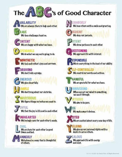 ABC's of Good Character - iMOM Zoom Games For Kids, Character Traits List, Icebreakers For Kids, Virtual Team Building, School Icebreakers, Character Education Lessons, Team Development, Values Education, Printables For Kids