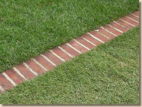 Edgings & Kerbs - Mowing Strips | Pavingexpert Mow Strip Ideas, Lawn Edging Bricks, Mowing Strip, Yard Edging, Building Sand, Back Garden Design, Edging Ideas, Lawn Edging, Brick Pavers