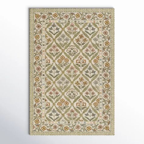 Alice Area Rug Rug Layouts, Pink Floral Rug, Rugs Layout, English Country Design, Family Den, Natural Living Room, Print Rug, Floor Heating, Geometric Border