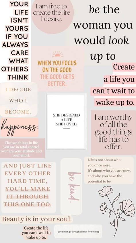 Affirmation Collage, Vision Board Themes, Printable Wall Collage, Affirmation Board, Inspirational Qoutes, Vision Board Images, Inspirational Quotes Wallpapers, Collage Wallpaper, I Am Worthy