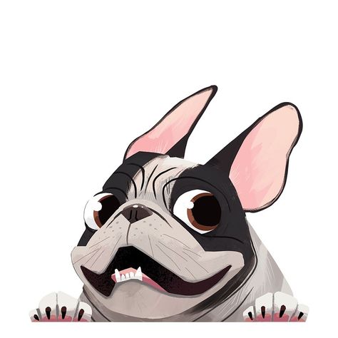 Pied Brindle French Bulldog Car Sticker Decal                                                                                                                                                     More Cartoon French Bulldog, French Bulldog Cartoon, Brindle French Bulldog, Dog Window, French Bulldog Art, Bulldog Pics, Bulldog Art, 강아지 그림, Dog Decals