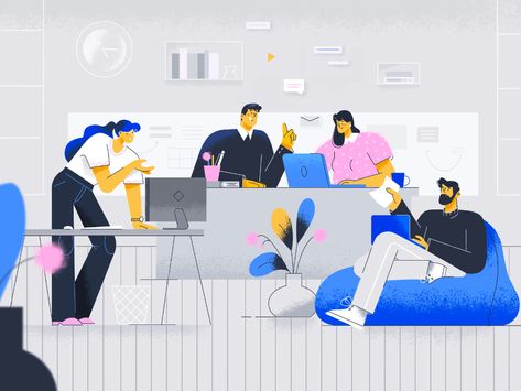 Teamwork Images, Motion Graphics Trends, The Office Characters, Vector Illustration Character, Storyboard Illustration, Motion Design Video, Office Poster, Interior Illustration, Website Illustration