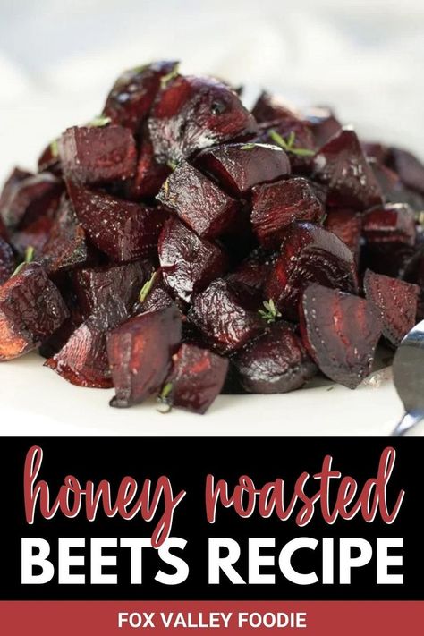 Honey Roasted Beets with Balsamic and Thyme are sweet, succulent, and slightly earthy. Roasting beets to make this an easy side dish is the way to go. This recipe combines a number of my favorite flavors - tart balsamic vinegar, the sweetness of honey, and of course the subtle hint of thyme. Honey Roasted Beets Recipe, How To Cook Beets, Honey Roasted Beets, Roasted Beats, Roasting Beets, Beats Recipe, Roasted Beets Recipe, Roasting Beets In Oven, Beets Recipe