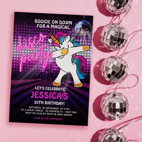 Disco Party Birthday, Floor Dancing, Dancing Unicorn, Birthday Extravaganza, Disco Dancing, Dancing Party, Disco Dance, Party Animals, On The Dance Floor