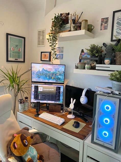 Design Gaming Room, Gamers Aesthetic, Gamer Room Design, Aesthetic Gaming, Aesthetic Game, Gaming Aesthetic, Games Aesthetic, Game Aesthetic, Gaming Design