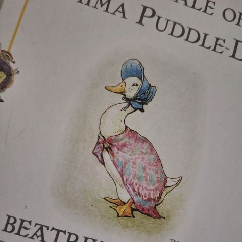 Me as Jemima Puddle-duck 🪿🍃🍒 Jemima Puddleduck Knitting Pattern, Duck In The Pond Drawing, Puddle Of Mudd Album Cover, Duck And Ducklings Illustration, Jemima Puddle Duck, Puddle Duck, April 4, On Instagram, Quick Saves