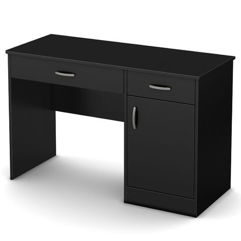 South Shore Axess Small Writing Desk & Reviews | Wayfair Office Work Desk, Computer Table Design, Small Writing Desk, Computer Desk Design, Study Table Designs, Office Table Design, Big Desk, Home Office Storage, Wire Management