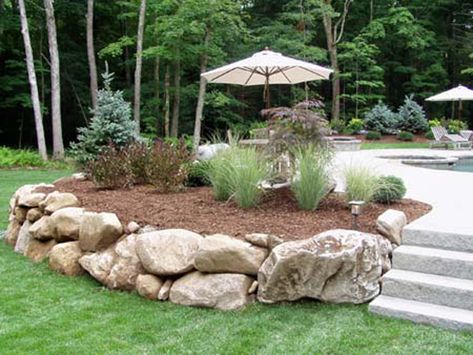 Natural Stone Walls by Connecticut Landscape Professionals Birch Mountain Earthworks Stone Wall Landscaping, Rock Wall Landscaping, Connecticut Landscape, Landscape Boulders, Landscape Stones, Boulder Retaining Wall, Rock Retaining Wall, Stone Landscaping, Stone Retaining Wall