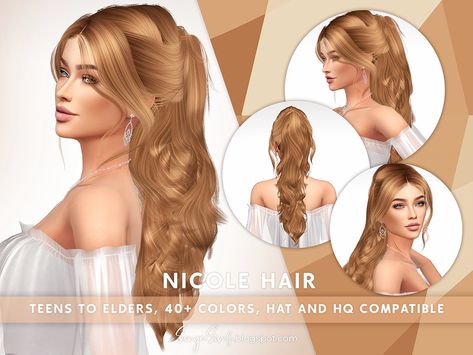 Sims 4 Curly Updo, Sims 4 Womens Hair, Sims 4 Woman Hair, Sims 4 Hair Long, Sims 4 Cc Wedding Hair, Long Hair Cc Sims 4, Sims 4 Wedding Hair, Mods The Sims 4 Hair, The Sims 4 Cc Hairstyles