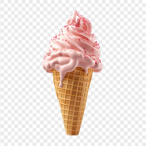 Ice Cream Cone Images, Ice Cream Cone With Sprinkles, Cornetto Ice Cream, Magnum Ice Cream Bars, Strawberry Ice Cream Cone, Ice Cream Png, Cream Png, Magnum Ice Cream, Cherry Topping