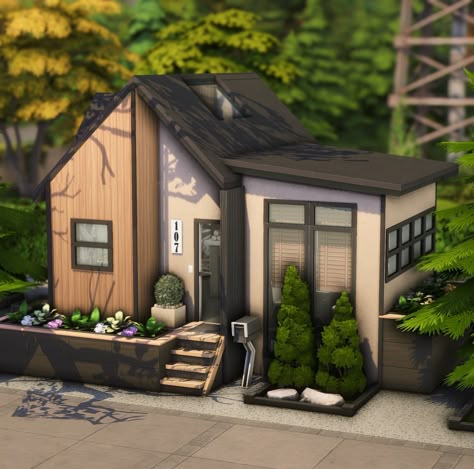 axiisims (@axiisims) on X Modern Tiny Home Sims 4, Small Homes Sims 4, Small Modern Home Sims 4, Not So Berry Red House Sims 4, Small Sims 4 House, Modern Sims 4 House Design, Sims 4 Industrial House, Sims4 Tiny House, 20x15 Sims 4 House