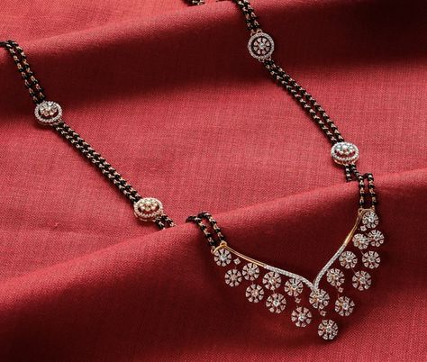 Long Diamond Mangalsutra, Telugu Mangalsutra Designs, Long Nalla Pusalu Designs Latest, Long Nallapusalu Designs Gold Latest, Black Beads Designs Latest, Mangalsutra Chain Designs Gold, Nalla Pusalu Designs Latest, Long Black Beads Mangalsutra Designs, Short Black Beads