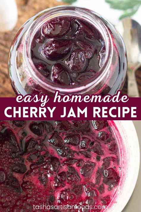 cherry jam recipe Cherry Jam Recipe Canning, Cherry Canning Recipes, Tart Cherry Jam, Canning Cherries, Cherry Jelly Recipes, Homemade Cherry Jam, Cherry Jam Recipe, Cherry Jelly, Sour Cherry Jam