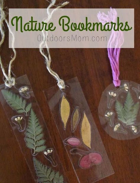 Forest School Activities, Nature Bookmarks, Nature School, Nature Camping, How To Make Bookmarks, Camping Crafts, Camping Art, Nature Crafts, Summer Crafts