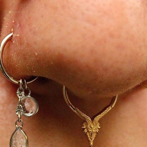 WIKILEA | 刘美云 on Instagram: "✨ Nostril Ring Inspiration ✨ Everyone looks good with a nostril piercing, and accenting them with a ring just adds to the overall fancy aesthetic! Additionally, a charm can incorporate the perfect eclectic touch to show off your personality. Here’s a bundle of stunning noses that I’ve pierced and curated over the years, starting with the beautiful @yamirastattoos 💖 Swipe to see some beauties and save this post for future inspo~ For piercing and jewelry questions, p Double Nostril Jewelry, Unique Nostril Piercing, Nostril Jewelry, Double Nostril Piercing Same Side, Cool Nose Rings, Nostril Piercing Aesthetic, Nostril Piercing Jewelry, Nose Ring Aesthetic, Nostril Piercing