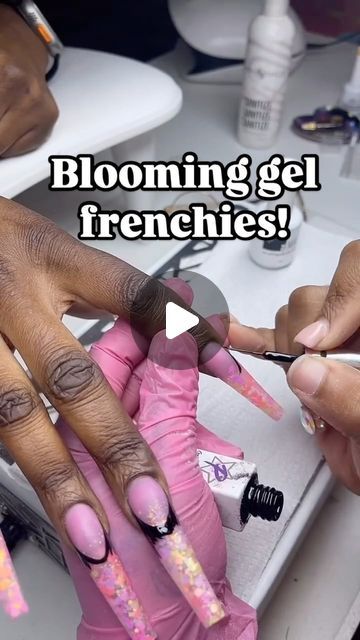 Kiea Taylor | Nail Tech & Educator on Instagram: "Highly requested!!  Blooming gel from @profiles_nails  Use my code “KIKIROCKS”  Comment below if this helped ❤️  💅🏽✨ #kreationsbykiki #nails #ncnails #durhamnails #muvauni #kbkacrylic #kbkonline" Clean Square Nails, Healthcare Nails, Nail Tech Outfits, Blooming Nails, Blooming Gel, Blooming Gel Nails, Nail Tech School, Tech Outfit, Nail Services