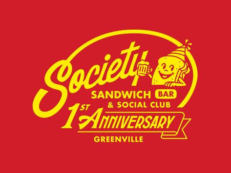 Anniversary Logo Design, Diner Branding, Business Anniversary, Sandwich Bar, Logo Design Ideas, Anniversary Logo, Logo Project, Retro Logos, Restaurant Branding