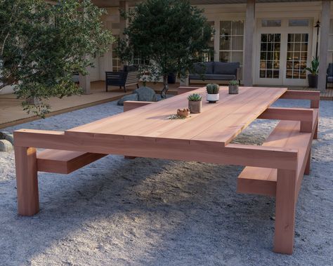 Buy PDF Download, DIY Outdoor Table Bench Plan, 16' Table, Outdoor Seating, Modern Table Build Guide, Picnic Table, Step by Step Instructions Online in India - Etsy Pallet Picnic Table Diy, Diy Picnic Table Low, Wood Pallet Picnic Table, 6 Ft Picnic Table Plans, 2 Person Picnic Table Plans, Diy Patio Ideas, Patio Diy, Design Per Patio, Picnic Table Plans