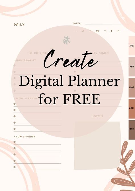 Create Digital Planner, Digital Planner Canva, Create A Digital Planner, Goals And Habits, Free Digital Planner, Small Business Organization, Perfect Planner, Free Planner, Planner Templates