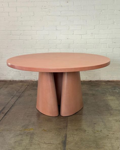 Contemporary Indoor Dining Table in Terracotta Lacquer Price: 1050 Dimensions: W60 H39.5 KC27.5 260cm Dining Table Ceramic, Indoor Dining Table, 50’s Dining Table, Mid Century Vintage Furniture, Modern Marquetry Round Table, 40" Oval Tables, 1960’s Dining Table, Vintage Mid Century Furniture, Indoor Dining