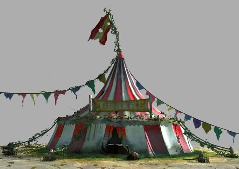 Circus Tent Aesthetic, Circus Objects, Circus Platform, Vintage Circus Tent, Circus Core, Circus Scene, Scary Circus, Circus Tents, Steampunk Circus