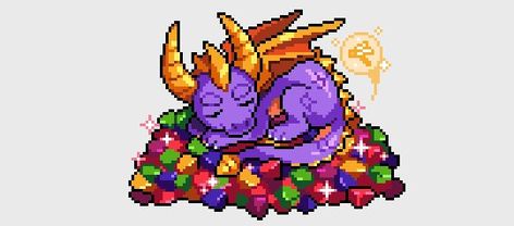 Dragon Pixel Art, Art Perler Beads, Sibling Tattoos, Spyro The Dragon, Perler Ideas, Anthro Dragon, Geek Life, Crash Bandicoot, Down The Rabbit Hole