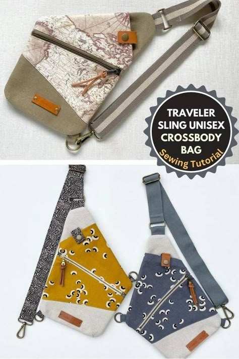 Crossbody Bag Sewing Pattern, Crossbody Bag Sewing, Pouch Sewing Pattern, Sling Bag Pattern, Cross Body Bag Pattern, Crossbody Bag Pattern, Bag Sewing Pattern, Sac Diy, Pouch Sewing