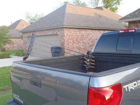 Blake recently fashioned up a rod holder for his truck bed that should work better than, well, nothing at all. He documented the process and was nice enough to share it with us. His workflow is bel… Truck Fishing Rod Holder, Diy Fishing Rod Holder, Fishing Pole Storage, Diy Fishing Rod, Fishing Pole Holder, Fishing Rod Storage, Fishing Rod Rack, Rod Rack, Rod Holders