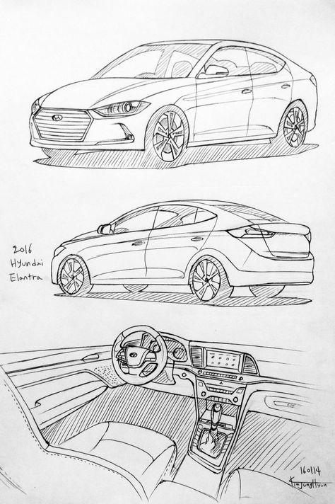 Car Design Sketch Draw, Car Drawing Sketches, Car Drawing Pencil, 2016 Hyundai Elantra, Rolls Royce Car, Royce Car, Bike Sketch, Cars Design, Car Drawing