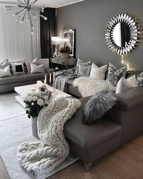 Cosy Living Room Decor Ideas | POPSUGAR Home UK Cosy Living Room Decor, Living Room Decor Gray, Glam Living Room, Cosy Living, Cosy Living Room, Neutral Living Room, Living Room Decor Cozy, Decor Home Living Room, Living Room Decor Apartment