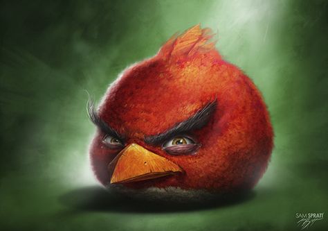 Angry Birds Artists Series Illustrations by  Sam Spratt Angry Brids, Red Angry Bird, Bird Meme, Bird Artists, Animatronic Fnaf, Angry Bird, Bird Theme, Red Birds, Bird Illustration