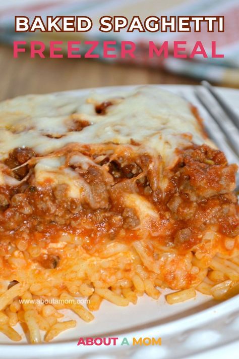 Make-ahead baked spaghetti freezer meal: hearty, delicious, and perfect for busy days. Just reheat for a quick and satisfying dinner. Casserole For Freezer, Freezer Baked Spaghetti, Freezer Spaghetti Bake, Baked Spaghetti Freezer Meal, Make Ahead Frozen Meals, Oven Freezer Meals Make Ahead, Frozen Meals Make Ahead, Spaghetti Freezer Meal, Freezer Casseroles Make Ahead