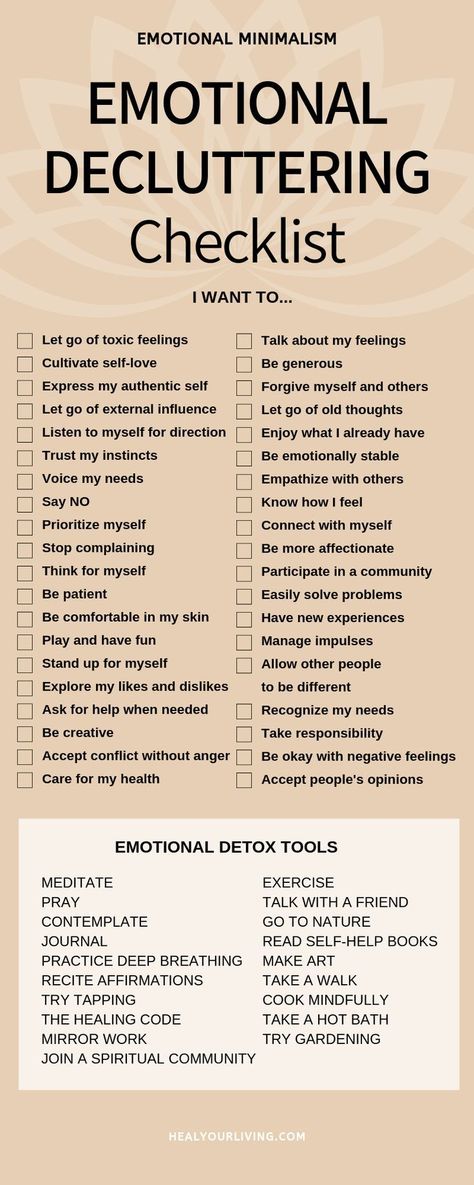 Emotional decluttering checklist Emotional Clutter, Decluttering Hacks, Joe Cross, Eft Tapping, Burn Out, Mental And Emotional Health, Self Care Activities, Coping Skills, Emotional Healing