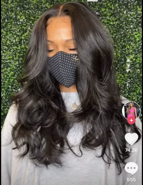 Sew In Weave Hairstyles, Middle Part Hairstyles, Sew In Hairstyles, Black Hair Extensions, Long Hairstyle, Quick Weave Hairstyles, Hair Laid, Hair Crush, Front Lace Wigs Human Hair