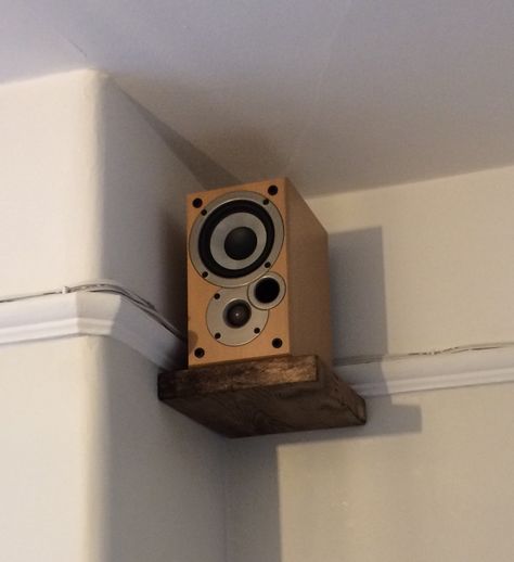 Floating speaker shelves made and fitted for a customer. Speaker Shelves, Benedict Society, Speaker Wall Mounts, Diy Pallet Wall, Wall Mounted Bookshelves, Picture Rail, Shelves Diy, In Wall Speakers, Diy Speakers