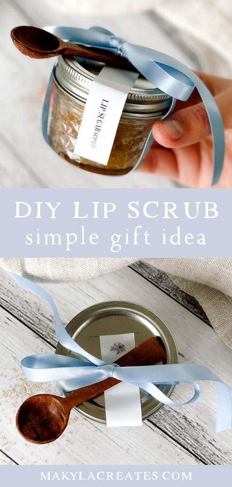 Are you stuck on what to get loved ones for Christmas this year? Why not make them this nourishing, sweet sugar lip scrub that's made from only natural ingredients? It's super affordable to make and looks super cute with my free printable gift tags. Sugar Lip Scrub Diy, Making Skin Care Products, Lip Sugar Scrub, Diy Lip Scrub, Lip Scrub Recipe, Lip Scrub Diy, Natural Beauty Recipes, Free Printable Gifts, Sugar Scrub Diy