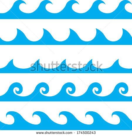 Wave Clipart, Wave Stencil, Aviation Decor, Wave Illustration, Bible School Crafts, Waves Line, Mermaid Under The Sea, Clipart Black And White, Pirate Party